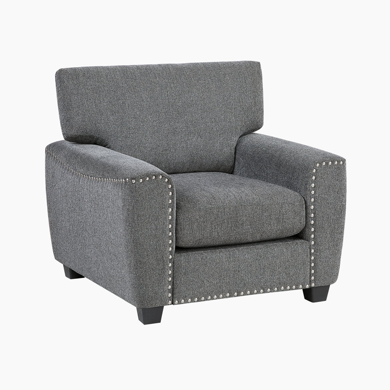 Chaise avec accoudoirs en chenille moderne et contemporaine 41 po Ouillet