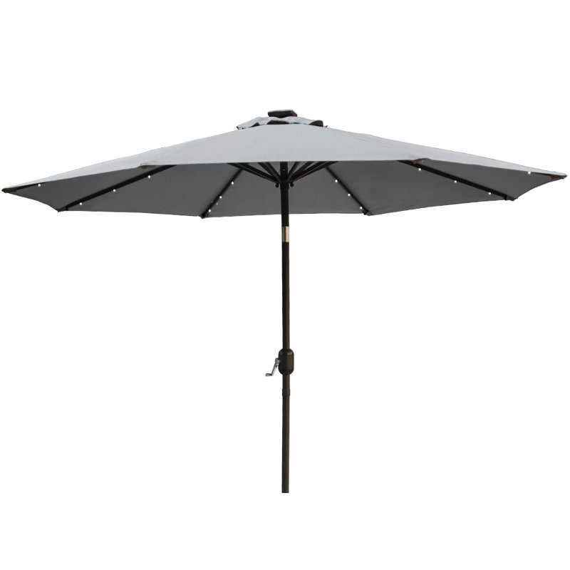 Antibes 2.7m Traditional Parasol with Lights, Grey