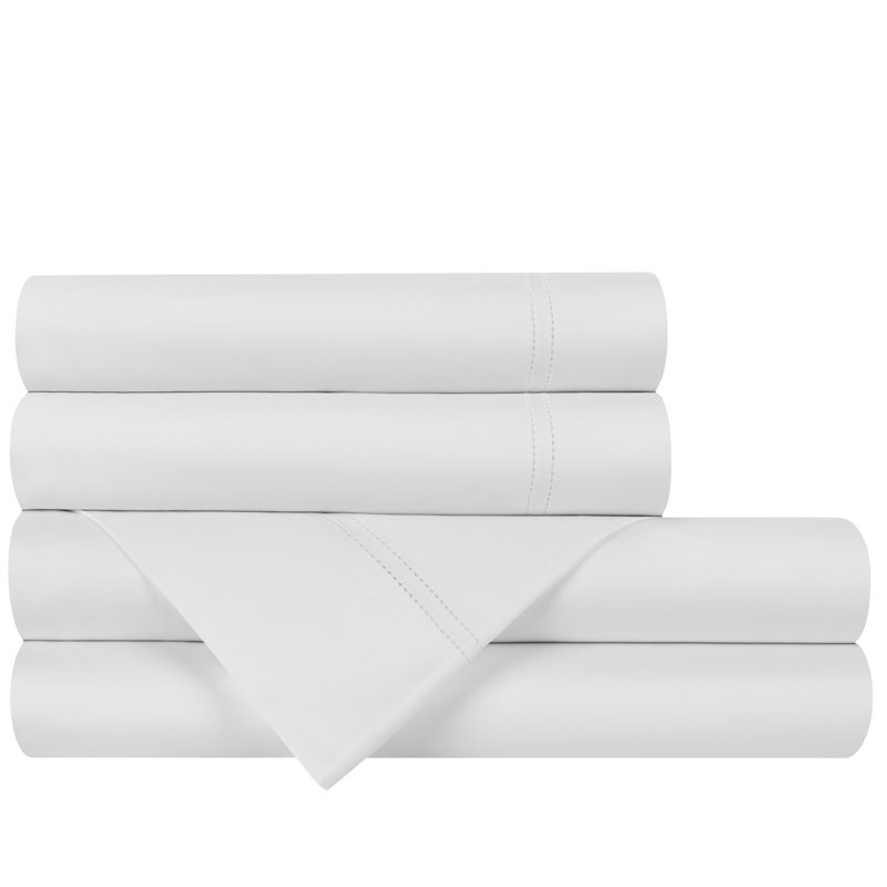 Simply Sateen Sheet Set, Queen Sheet Set + 2 Pillowcases, White