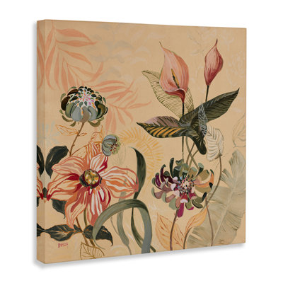 Toile de feuillage et fleurs tropicales, design par Dusza