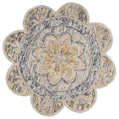 Tapis gris en laine touffeté à la main Dickie