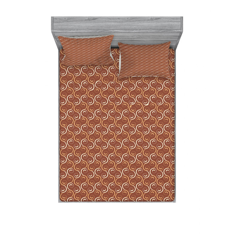 Microfiber Geometric Sheet Set, Queen Sheet Set with Fitted Sheet