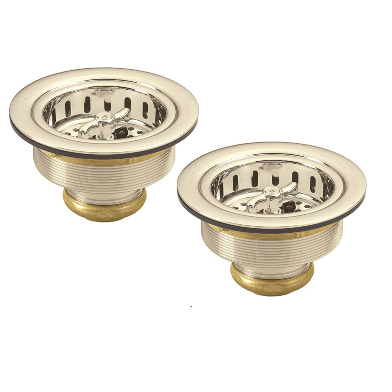 Ensemble de 2 crépines d'évier de cuisine pour drain, Nickel poli