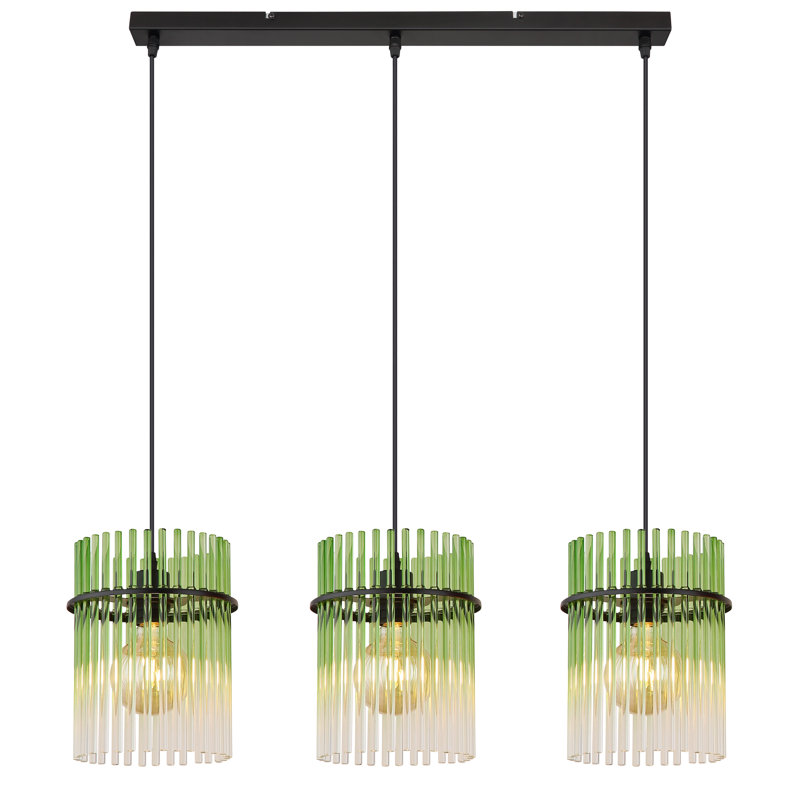 Decole 3 - Light Matte Black Pendant, Green