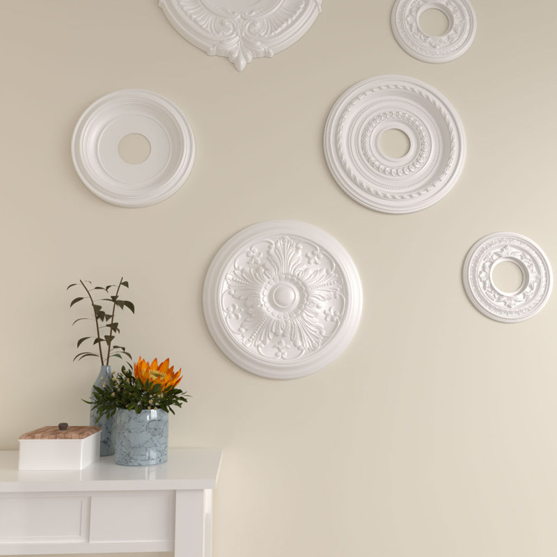 Endurathane Vienna Ceiling Medallion, 16 7/8"OD x 5/8"P (Fits Canopies up to 3 1/4"), Factory Primed, Primed