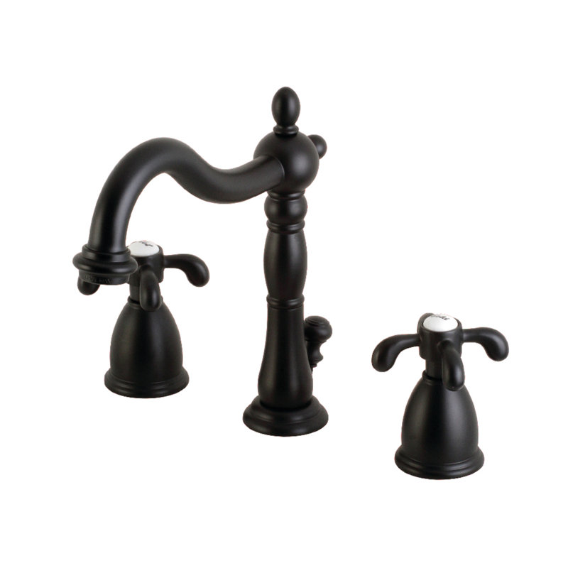 Robinet de salle de bain espacé Kingston, Noir mat