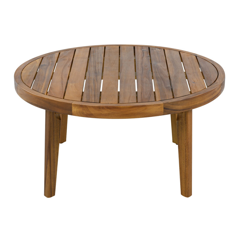 Ensemble de causeuse et de table basse d'extérieur, structure en bois d'acacia avec détails en corde, coussins beiges hydrofuges pour patio / cour arrière / terrasse, finition teck