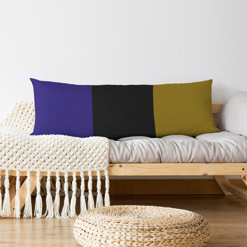 Oreiller de corps en polyester / polyester Arizona Football Stripes, Football Baltimore, Mauve / Noir / Or