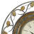 Brown Metal Leaf Medallion Decorative Wall Clock with Scrolled Vines and Floral Accents