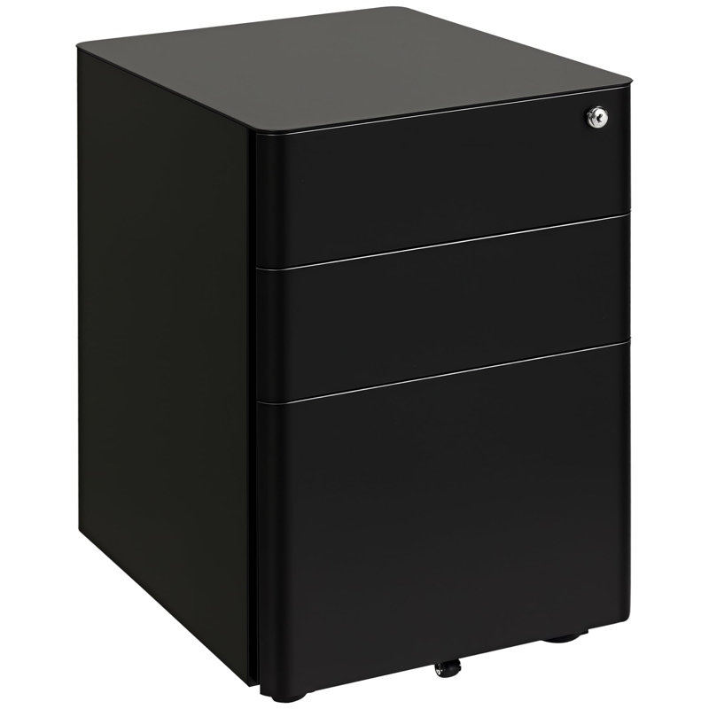 3 Drawer Filing Cabinet, Black