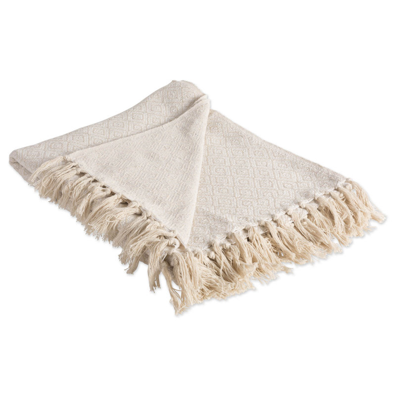 Hand Woven Throw Blanket, Beige