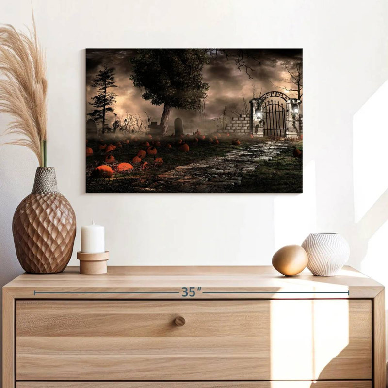 Porte d'Halloween d'Halloween, H 16 po x l 24 po