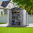 10 Ft. W x 8 Ft. D Galvanized Steel Frame Metal Storage Shed with Dual Lighting (Solar & Handheld) - Brown-120836603-112387366