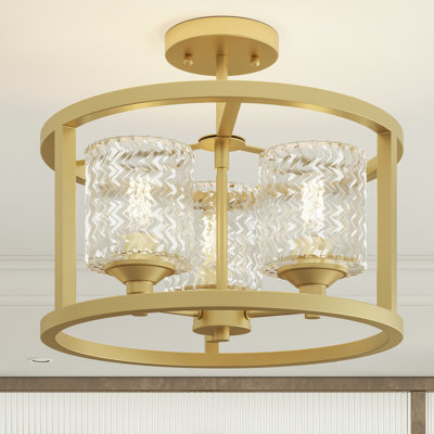 Plafonnier semi-encastré 3 lumières Maroney