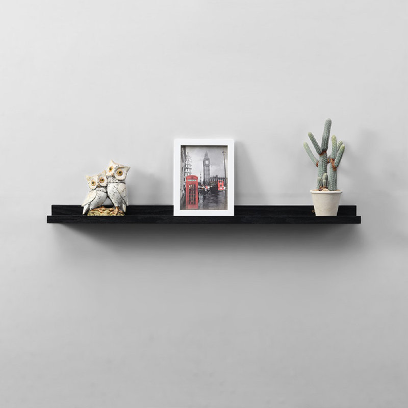 Ayrial 2 Piece Floating Shelf, 4cm H x 80cm W x 10cm D, Black