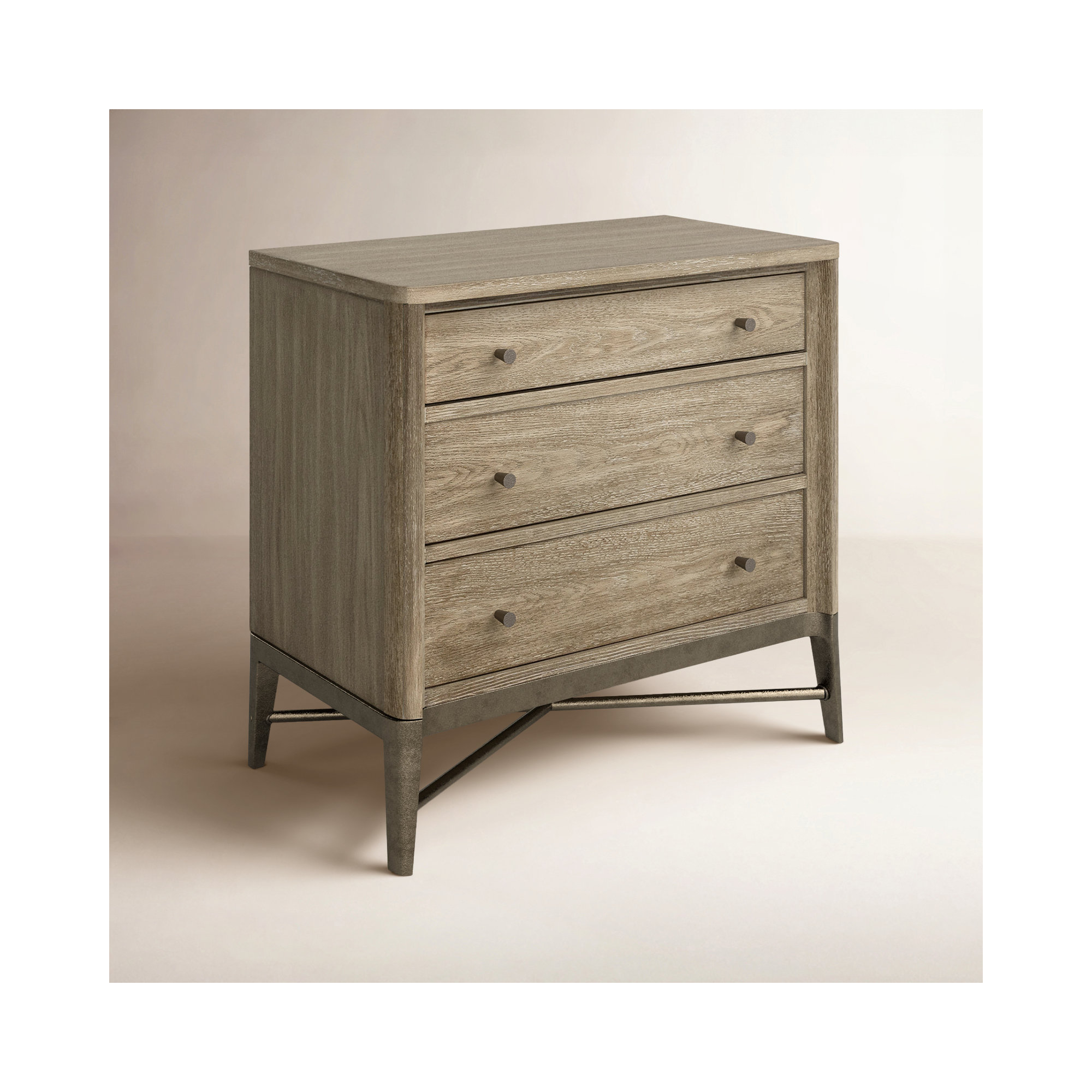 Regan 3 - Drawer Nightstand, Natural