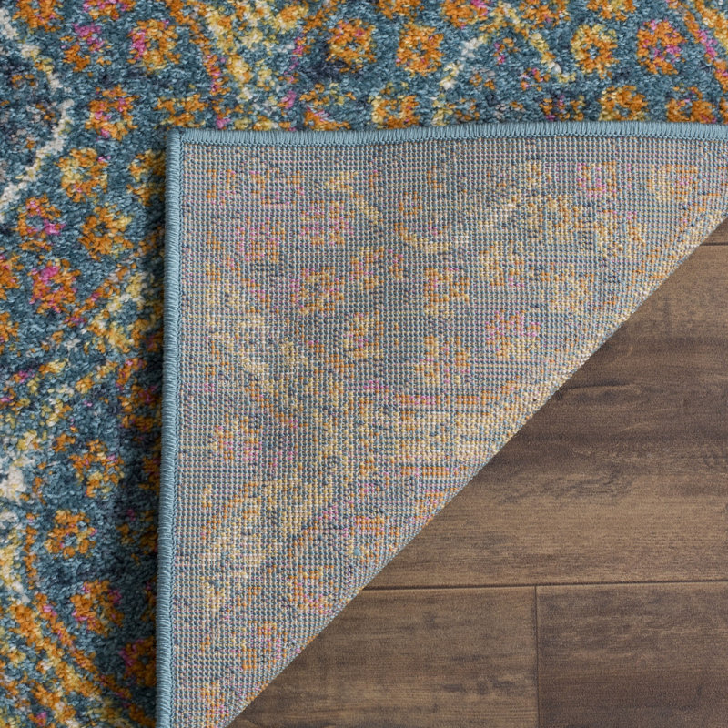Christa Geometric Blue Area Rug, Rectangle 5'1" x 7'6"