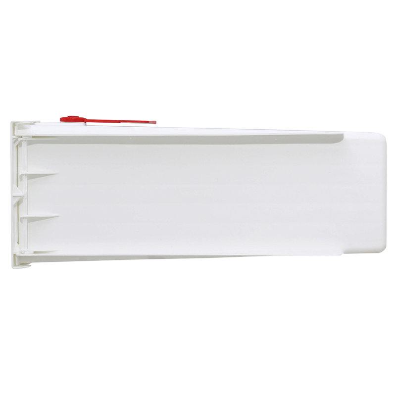 White Plastic Medium Rural Mailbox with Red Flag