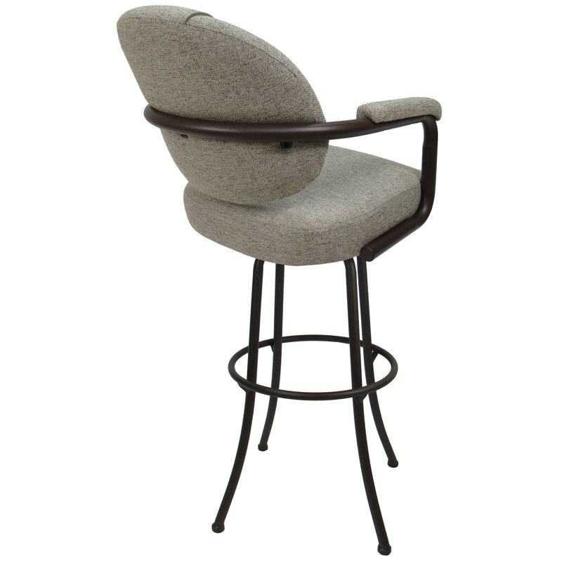 Comptoir pivotant, bar et très grand tabouret Vickky, Brun, Gris, Très grand (siège d'une hauteur de 34 po)