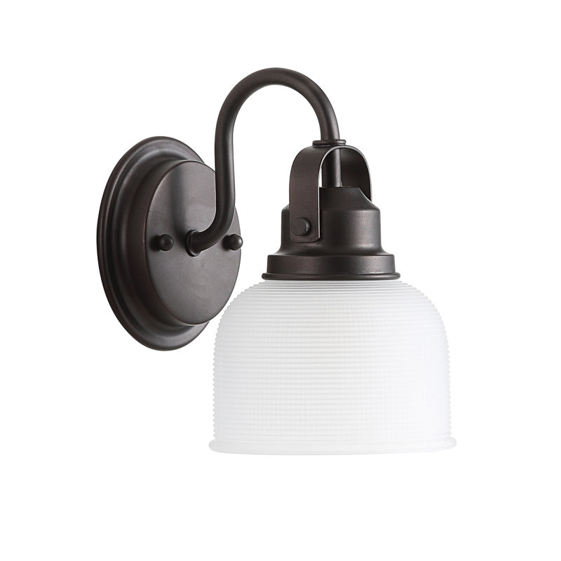 Gilcrease Metal/Glass LED Vanity Light, Oil Rubbed Bronze, 1