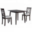 Ensemble de salle à manger extensible à abattants avec quatre chaises ergonomiques, parfait pour économiser de l'espace et un décor polyvalent.