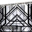Rideau de douche sans soudure à motif géométrique abstrait noir et blanc avec 12 crochets-673607876