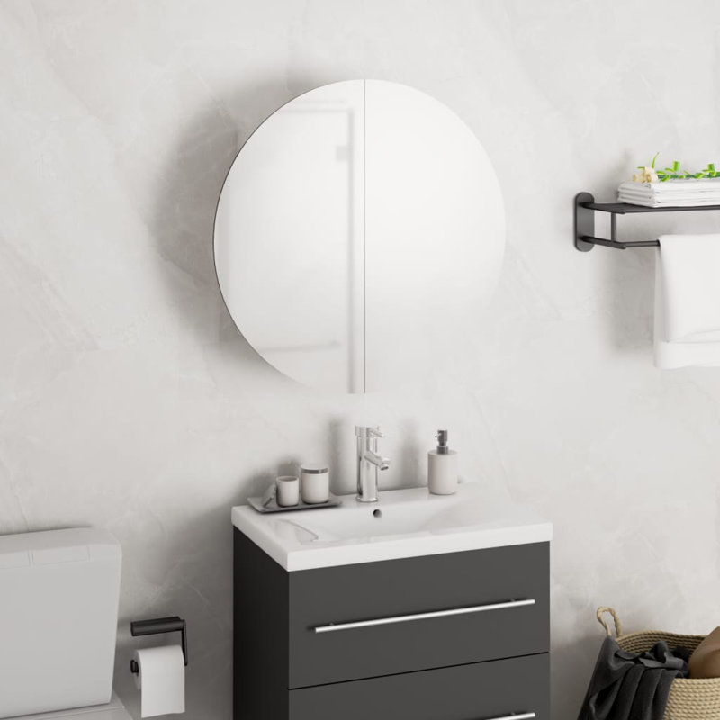 Adebisi Bathroom Cabinet, White, 70cm H x 47cm W x 17.5 cm D