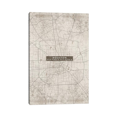 Houston City Map Abstract - Print on Canvas