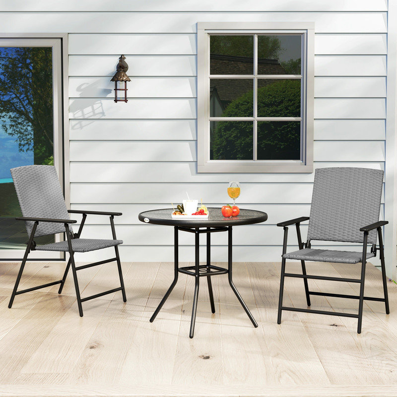 Wicker/Rattan Side Chair Folding Chair Set