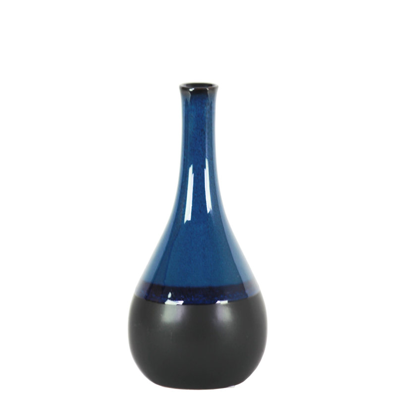 Perrodin Stoneware Table Vase, 13.75" H x 5.25" W x 5.25" D, Blue