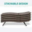 Chaise longue d'extérieur en osier 2 pièces