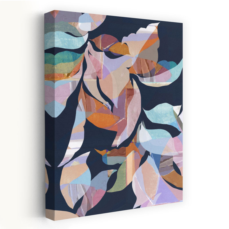 (ZW114-A) Flore éclatée - Art contemporain moderne, transitionnel et naturel, H 48 po x l 32 po