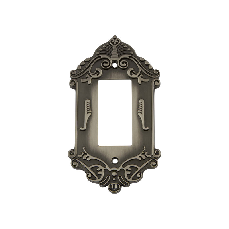 Victorian 1-Gang Rocker Wall Plate, Antique Pewter