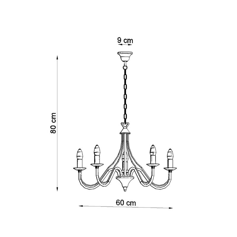 Minerwa 5 - Light Chandelier, White