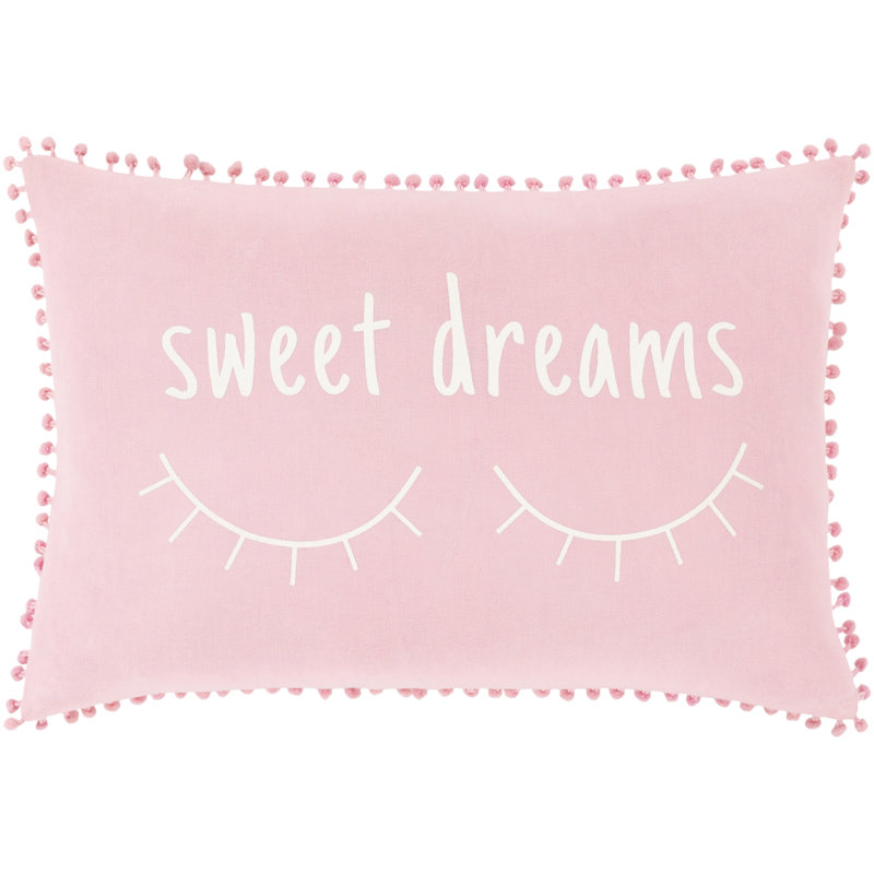  Dreamy Pale Cotton Lumbar Pillow, Black, Polyester/Polyfill