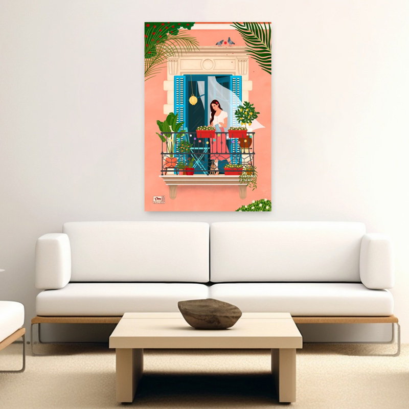 Art contemporain, art paisible, plante paisible, chat paisible serein, H 60 po x l 40 po
