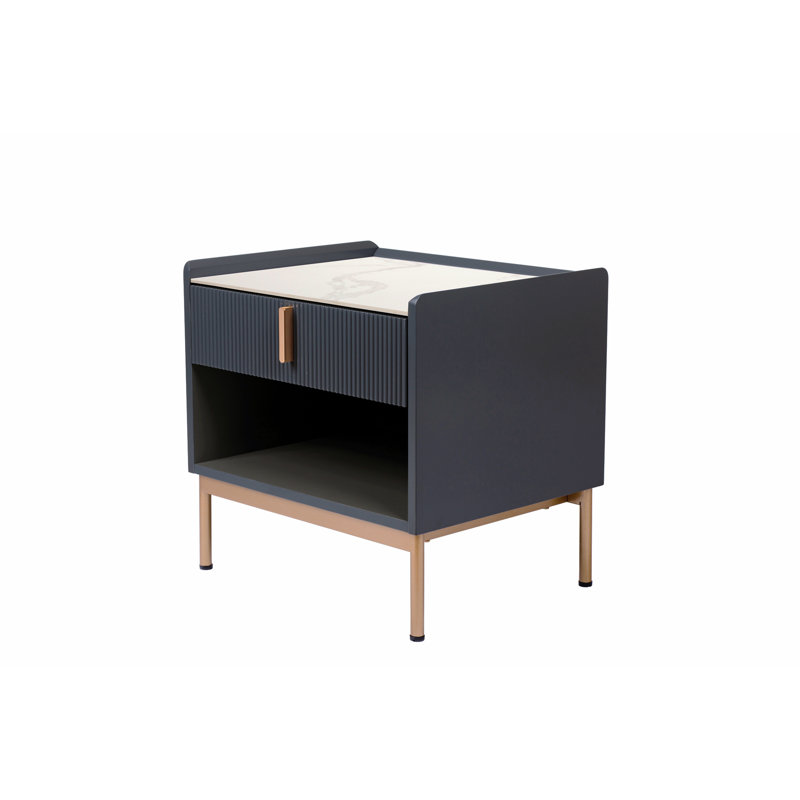 Edsel Stone Top End Table,Nightstand,Night Stand,Side Table