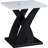 Zen 3Pc Coffee And End Table Set, White Faux Marble, Black Legs