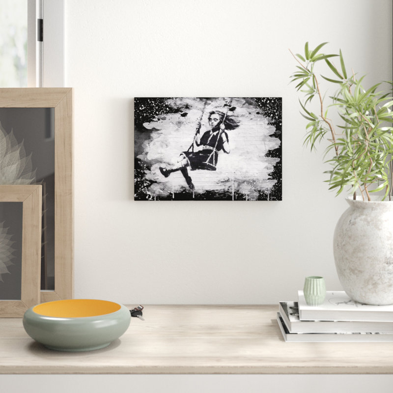 Girl on Swing - Wrapped Canvas, 50cm H x 76cm W