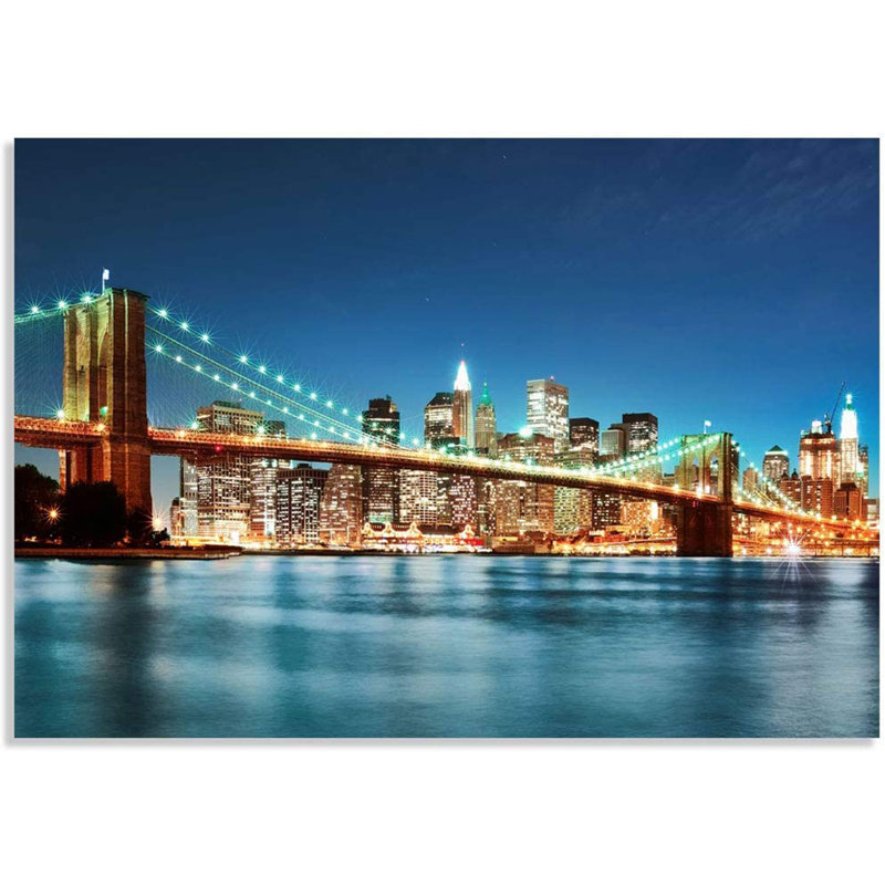 Mur de Brooklyn Bridge In City, L 66 po x l 96 po
