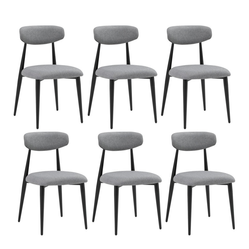 Chaise rembourrée Estefanita, Gris, Ensemble de 6
