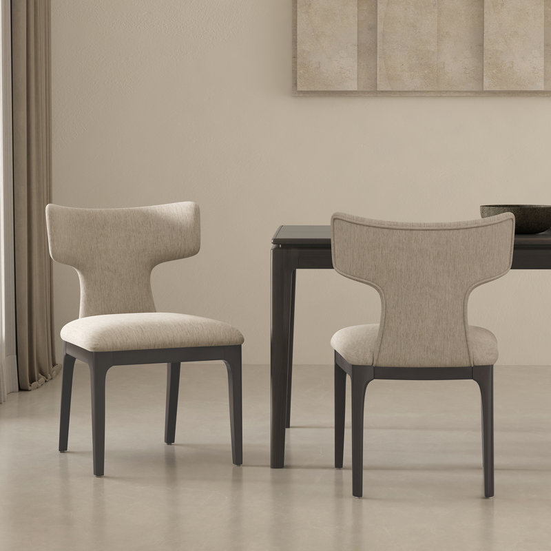 Chaise d'appoint de salle à manger en bois de hêtre Eloria, Taupe