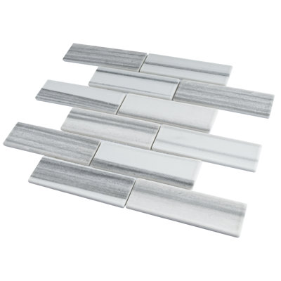 Ecoglassify 11.82 in. x 11.82 in. Brick Joint Matte Glass Mosaic Tile