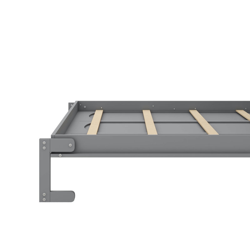 Practical Murphy Bed With Built-In Shelving Units, Gray