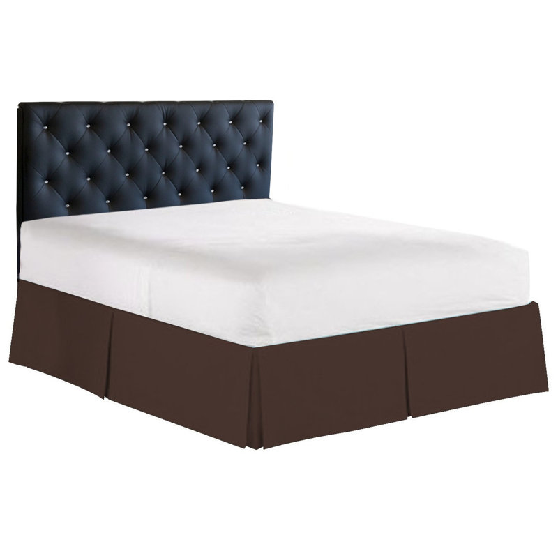 Jupe de lit sur mesure en microfibre à densité de tissage 1500, Brun, Très grand lit
