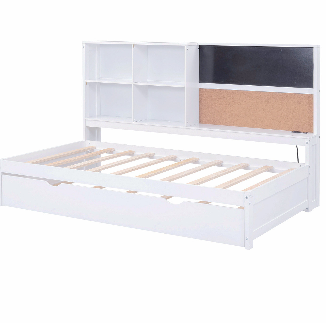 Latitude Run® Daybed With Storage Shelves, Usb Ports And Twin Size ...