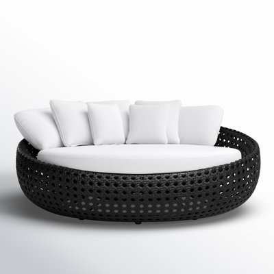 Claymore 82.5'' High-Density Polyethylene (HDPE) Wicker Outdoor Patio Daybed with Sunbrella® Cushions