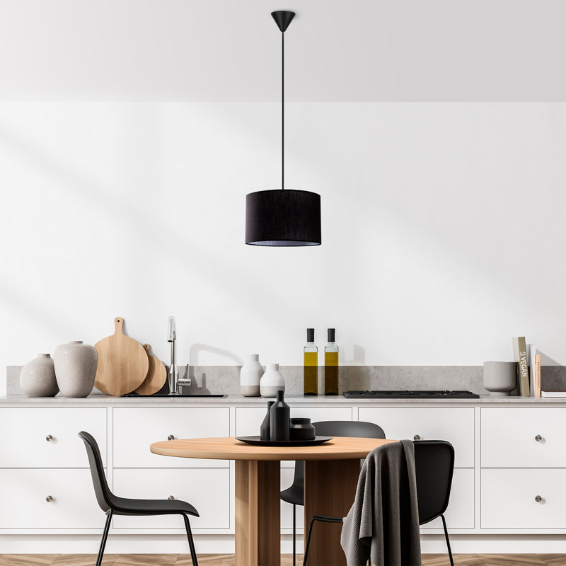 Elegant Black Chandelier, Metal Body, 25.2 x 25.2 x 25.6 inches | CE Certified, E27 Socket, Max 40W | Stylish Lighting Fixture for Dining Room, Living Room, & Entryways | Modern Design with Cotton Cap