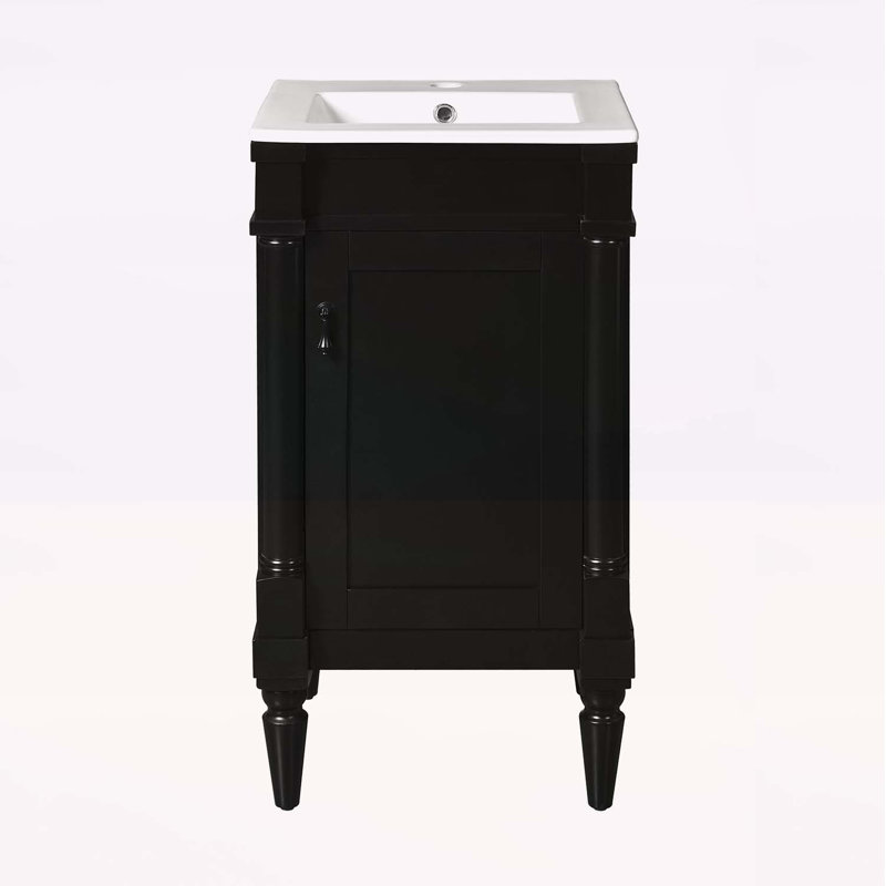 Meuble-lavabo compact et élégant avec rangement pratique et fabrication durable, Noir