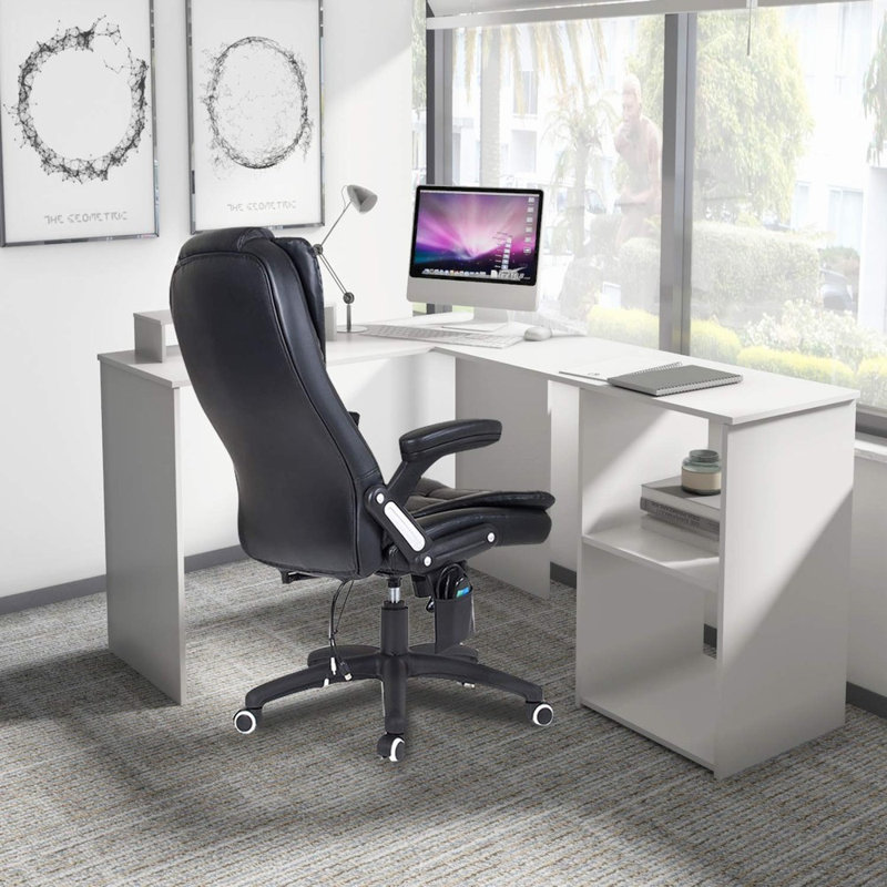Erris L-Shaped Computer Desk, White, 74cm H x 130cm W x 40cm D